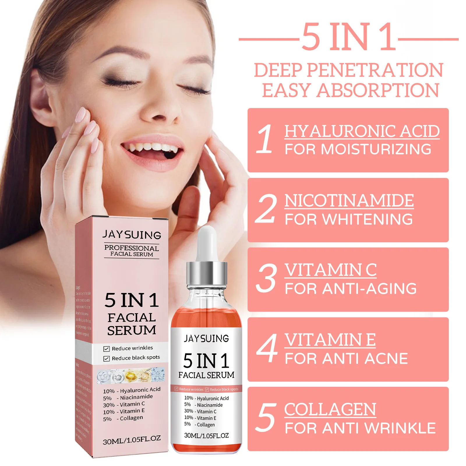 Serum Pelembab wajah, 5 dalam  - Ferulic Acid Serum ulasan dan harga