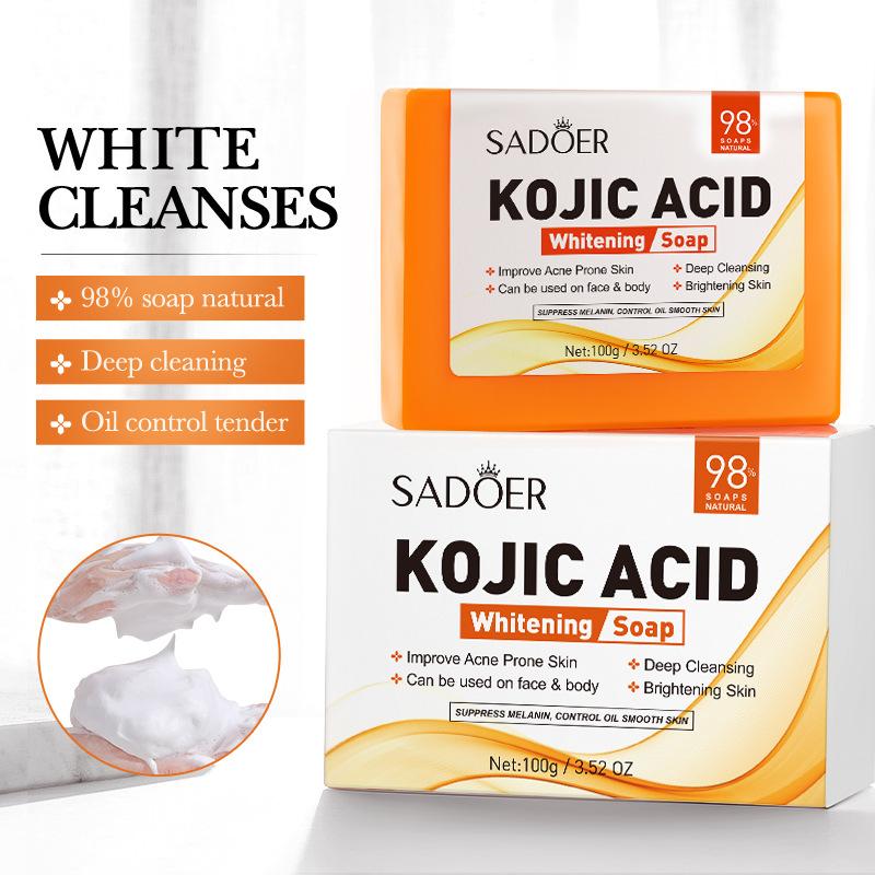 1 Buah SADOER Sabun Wajah Asam - Kojic Acid Soap ulasan dan harga