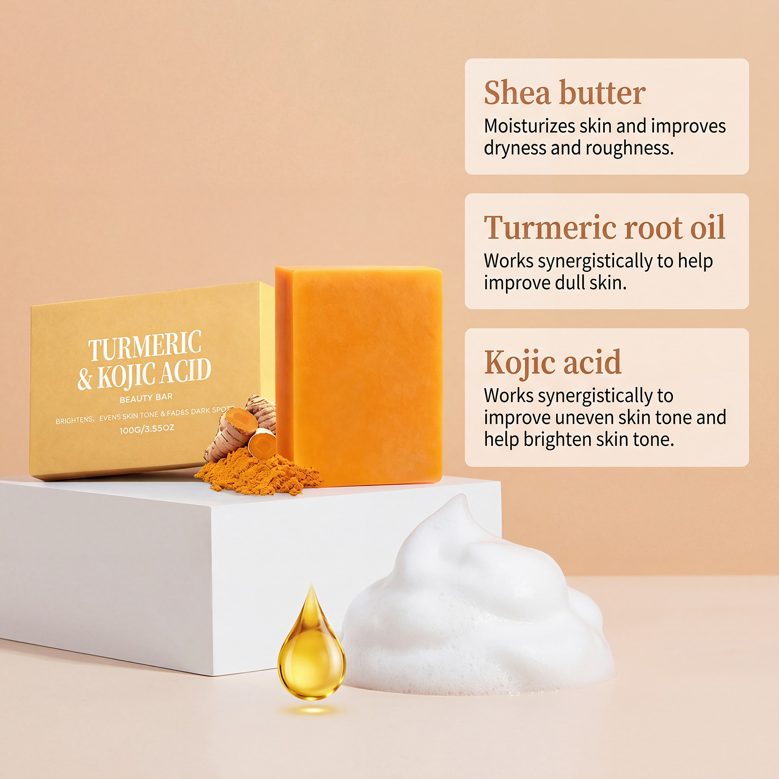 Sabun Kunyit Kojic Pengelupas  - Kojic Acid Soap ulasan dan harga